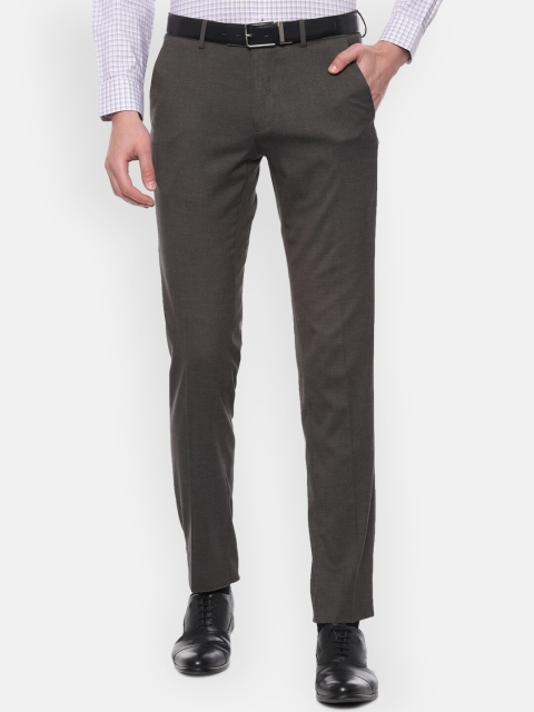

Van Heusen Men Brown Slim Fit Solid Formal Trousers