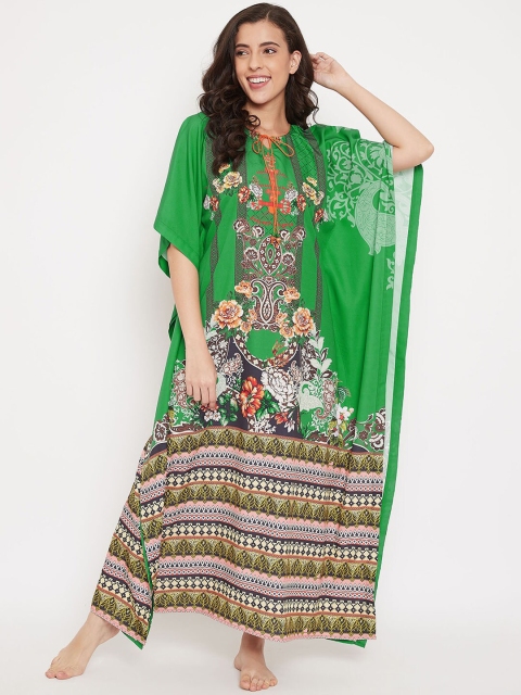 

The Kaftan Company Green Printed Nightdress LW_PY
