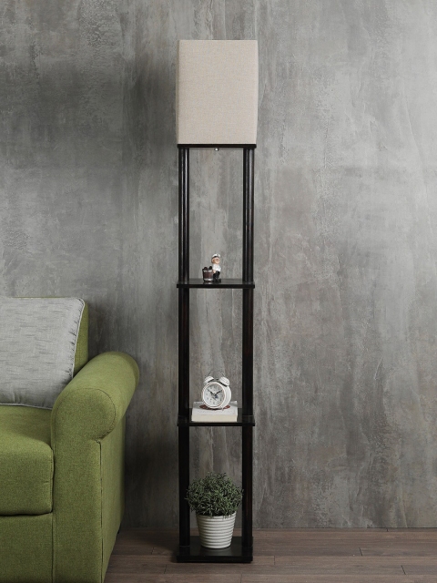 

SANDED EDGE Off-White Solid Traditional Floor Lamp with Shade
