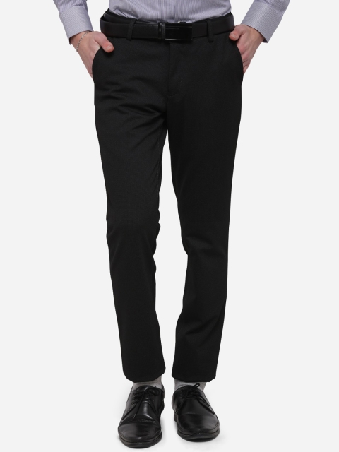 

JB STUDIO Men Black Slim Fit Solid Formal Trousers
