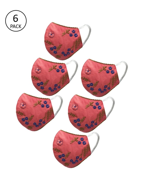 

nestroots Unisex Red Pack of 6 Reusable 2-Ply Outdoor Masks