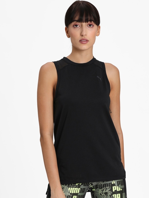 

Puma Women Black Solid Round Neck T-shirt