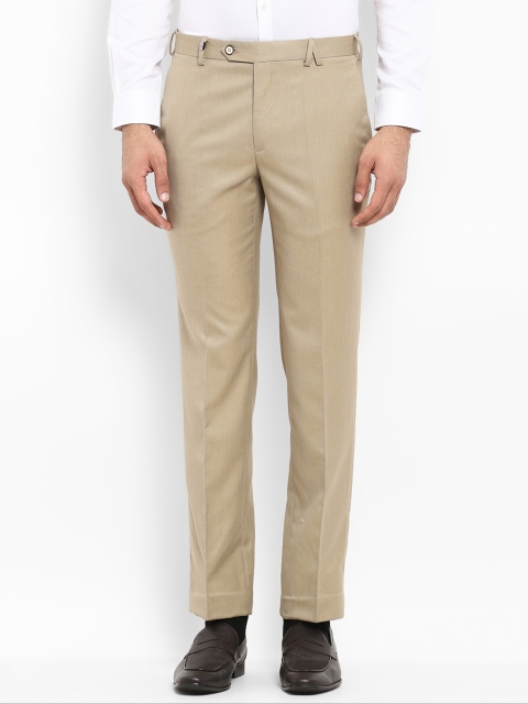 

Park Avenue Men Beige Slim Fit Solid Formal Trousers