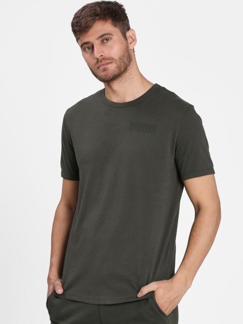 

Puma Men Green Solid Round Neck T-shirt