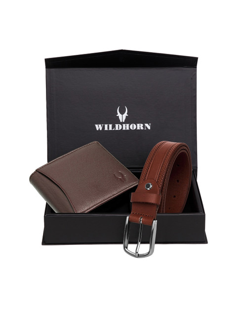 

WildHorn Men Brown RFID Protected Genuine Leather Accessory Gift Set