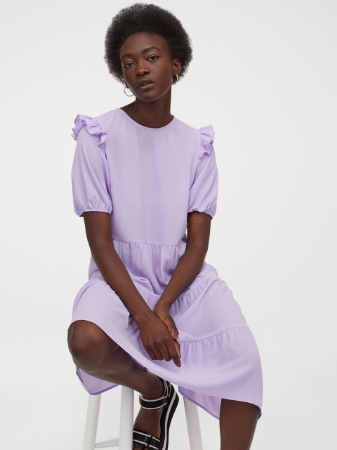 

H&M Women Lavender Jersey Crpe Dress, Purple