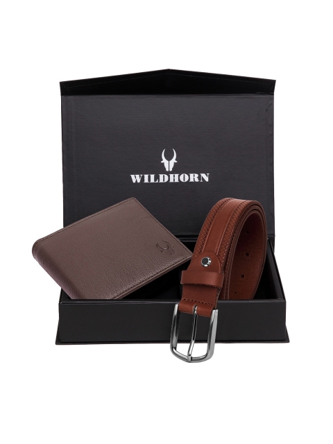 

WildHorn Men Brown RFID Protected Genuine Leather Accessory Gift Set