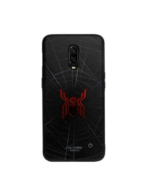 

macmerise Black & Red Spider Webbed Lumous OnePlus 6T Back Case