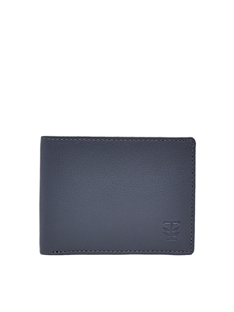 

TRENDERS Men Blue Solid Leather Two Fold Wallet
