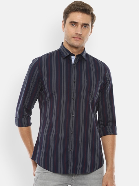 

Van Heusen Sport Men Navy Blue Slim Fit Striped Casual Shirt