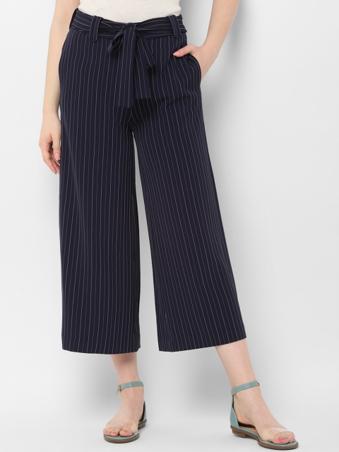 

Allen Solly Women Navy Blue Regular Fit Striped Culottes