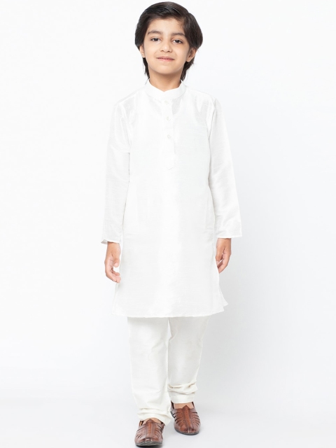 

KISAH Boys White Solid Straight Kurta