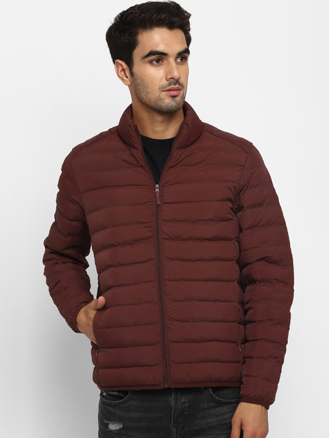 

METTLE Men Maroon Solid Puffer Jacket
