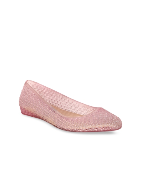 

Sandak by Bata Women Pink Textured Plastic Ballerinas