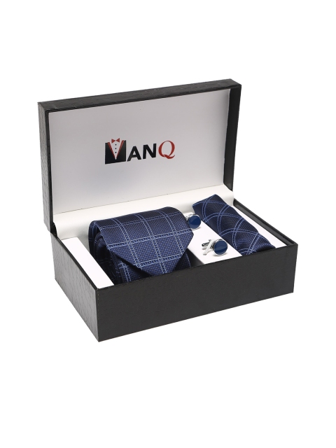 

MANQ Men Blue Checked Accessory Gift Set, Multi