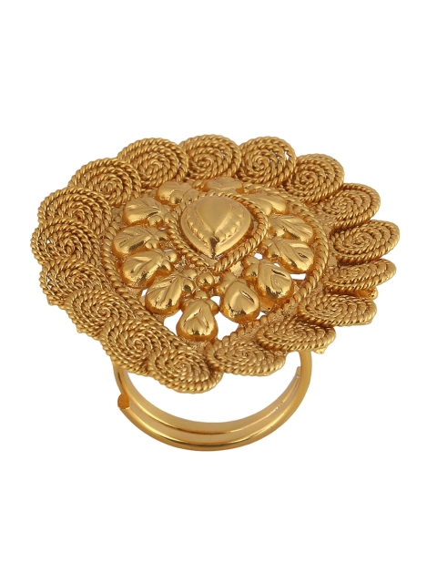 

Adwitiya Collection 24 kT Gold-Plated Handcrafted Adjustable Ring