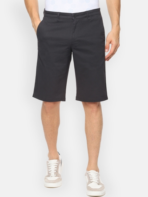 

Van Heusen Sport Men Charcoal Grey Solid Slim Fit Regular Shorts