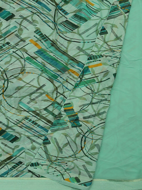 

Pothys Green Printed Poly Georgette Saree