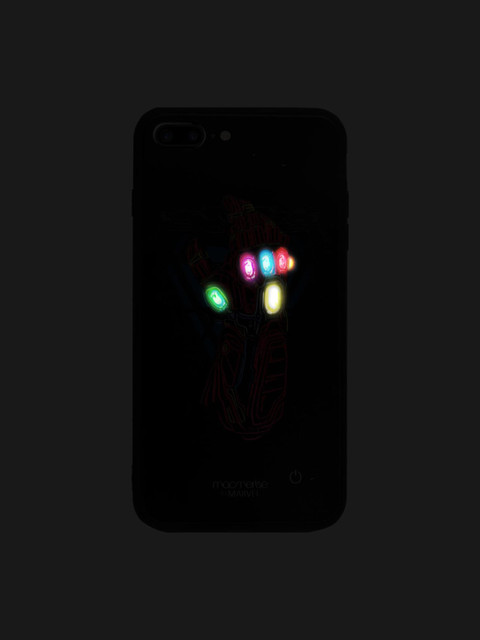 

macmerise Black & Pink Marvel Comics Nano Gauntlet Lumous IPhone 7 Plus Back Case
