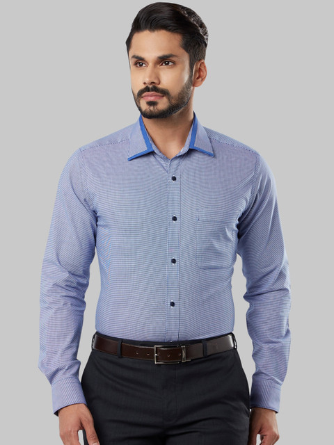 

Raymond Men Blue Slim Fit Checked Formal Shirt