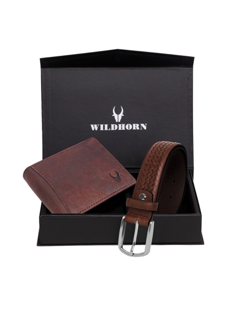 

WildHorn Men Brown RFID Protected Genuine Leather Accessory Gift Set