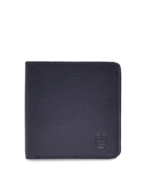

TRENDERS Men Blue Solid Leather Two Fold Wallet