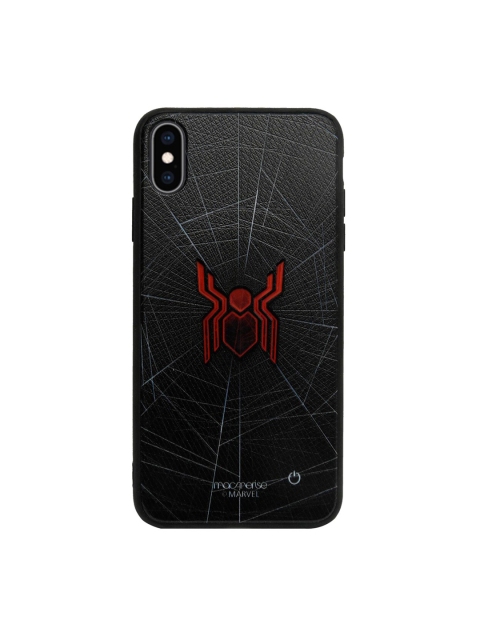 macmerise Black & Red Spider Webbed Lumous iPhone XS Max Back Case