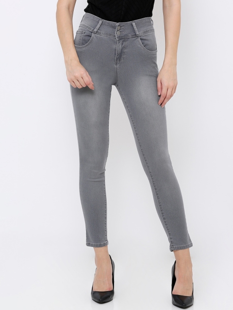 

Kraus Jeans Women Grey Skinny Fit High-Rise Clean Look Jeans