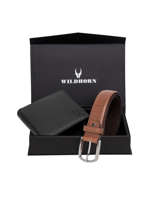 

WildHorn Men Black & Brown Genuine Leather Accessory Gift Set