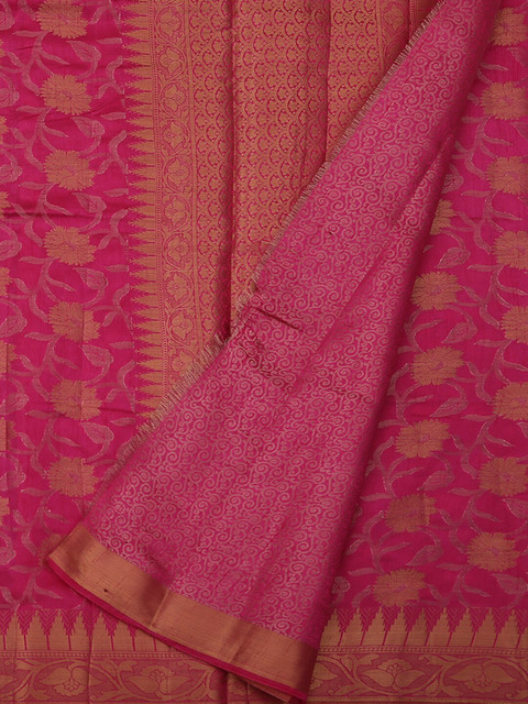 

Pothys Pink Printed Jute Silk Saree