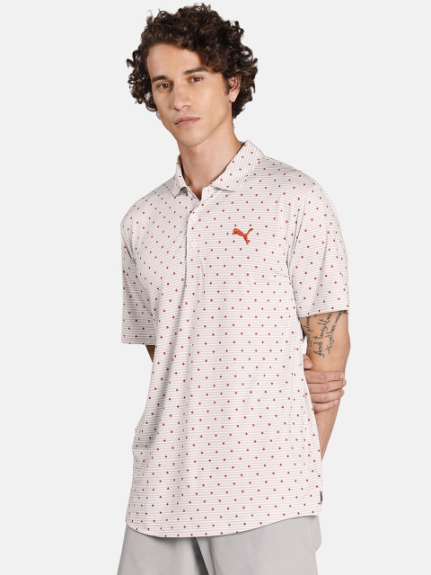 

Puma Men Pink Printed Polo Collar T-shirt