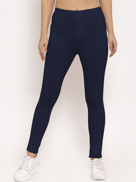 

KLOTTHE Women Navy Blue Solid Skinny-Fit Treggings