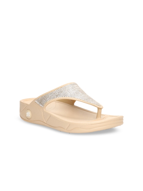 

Sandak by Bata Women Beige & Silver-Toned Solid Sandals