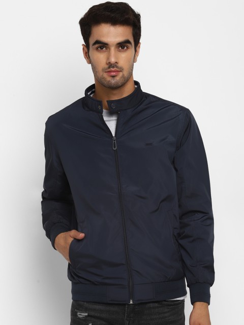 

METTLE Men Navy Blue Solid Padded Jacket