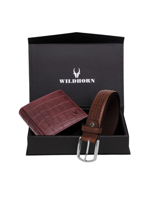 

WildHorn Men Brown RFID Protected Genuine Leather Accessory Gift Set