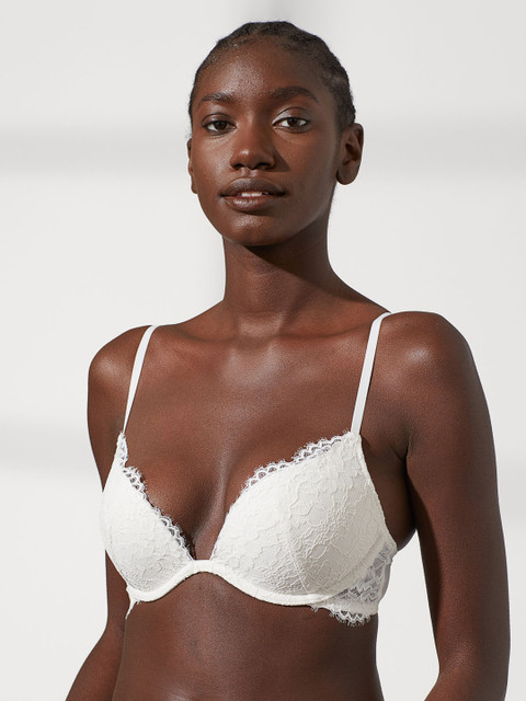 

H&M Women White Lace Push-Up Bra