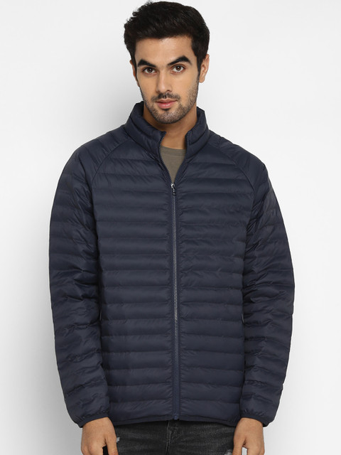 

METTLE Men Navy Blue Solid Puffer Jacket