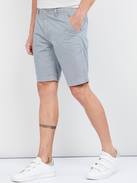 

max Men Grey Printed Regular Shorts