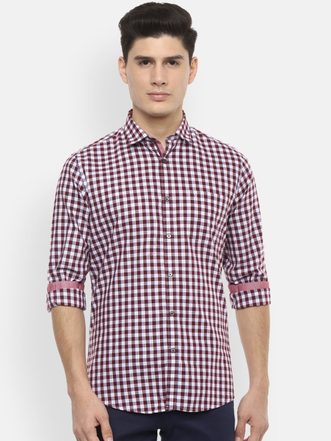 

Van Heusen Sport Men Maroon & White Slim Fit Checked Casual Shirt