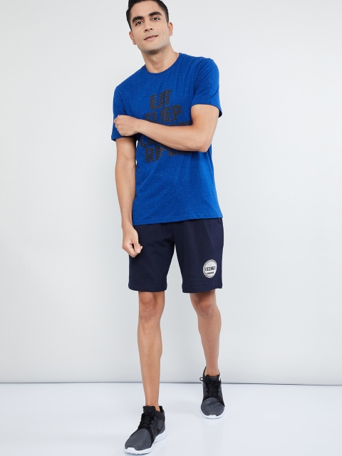 

max Men Blue Solid Regular Fit Sports Shorts