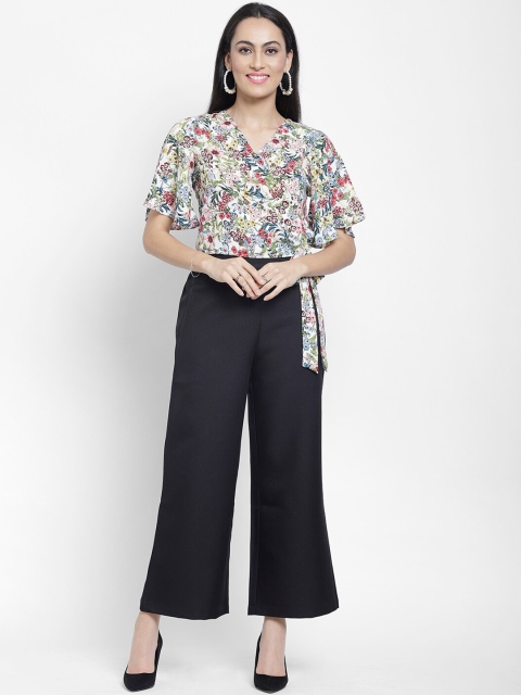 

NIXX Women White & Black Floral Printed Two-Piece