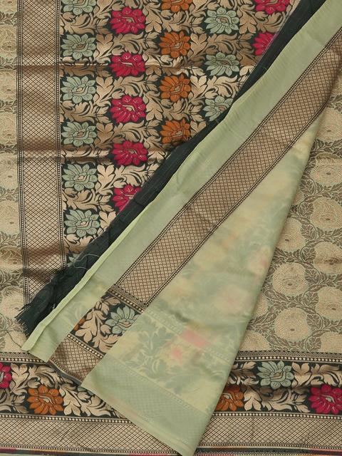 

Pothys Green Woven Design Jute Silk Saree