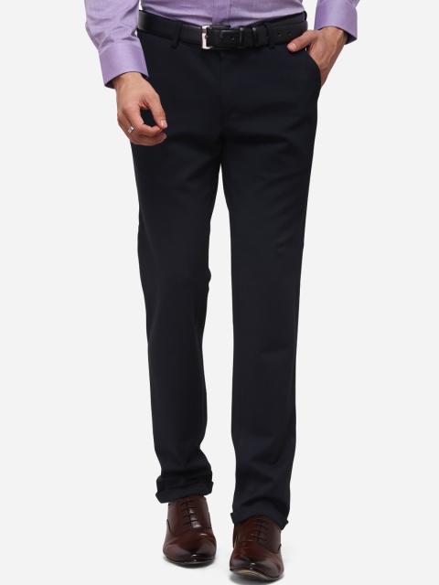 

JB STUDIO Men Blue Slim Fit Solid Formal Trousers
