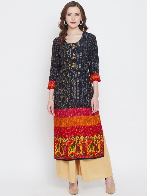 

Castle Women Multicoloured Printed Straight Kurta, Multi