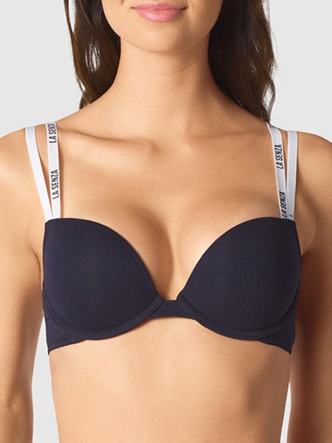 

La Senza Navy Blue Solid Underwired Lightly Padded Plunge Bra 11146454