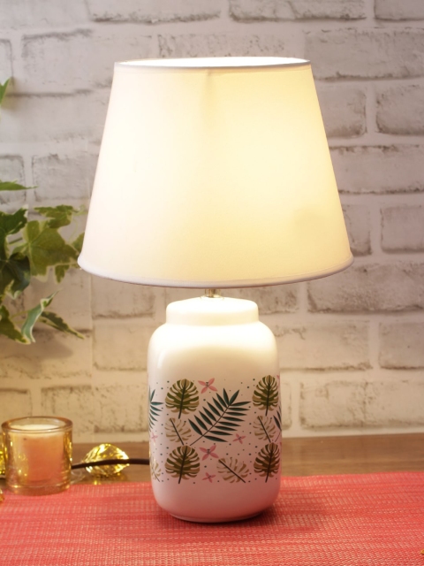

Aapno Rajasthan White Solid Contemporary Bedside Standard Table Lamp with Shade