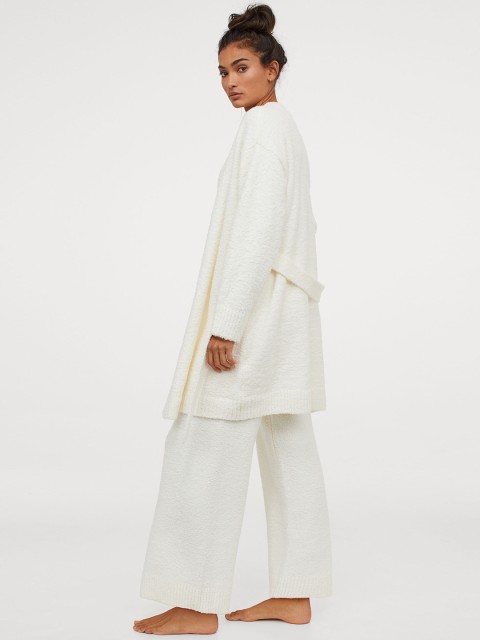 

H&M Women White Faux Shearling Dressing Gown
