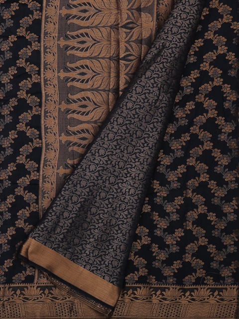 

Pothys Navy Blue Woven Design Jute Silk Saree