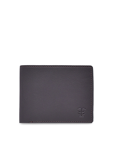 

TRENDERS Men Brown Solid Leather Two Fold Wallet