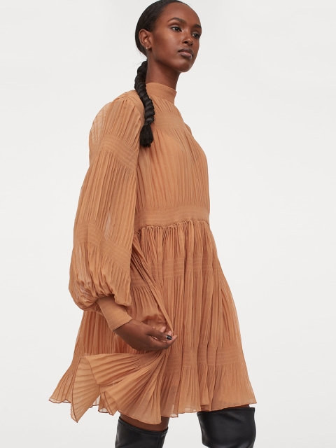 

H&M Women Beige Smocked Tunic